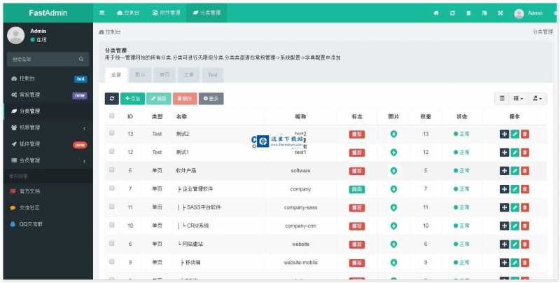 FastAdmin后台开发框架 v1.3.5.20221214