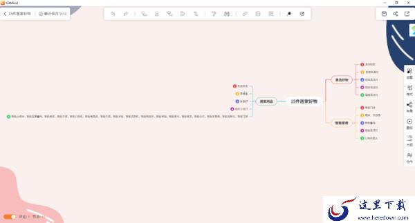 5步将Gitmind思维导图中内容太多的节点进行换行