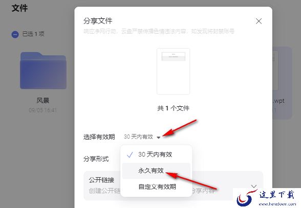 阿里云盘分享文件有效期怎么设置成永久_文件链接形式怎么选择