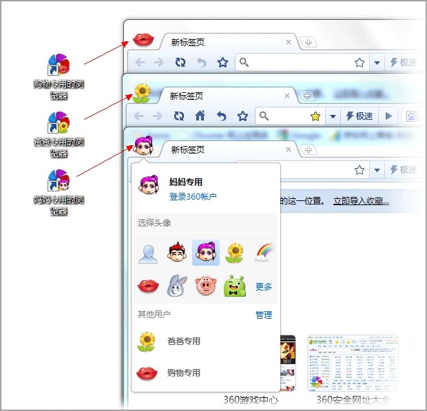 360极速浏览器如何使用浏览器多用户