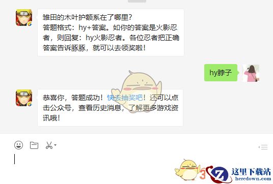 雏田的木叶护额系在了哪里？
